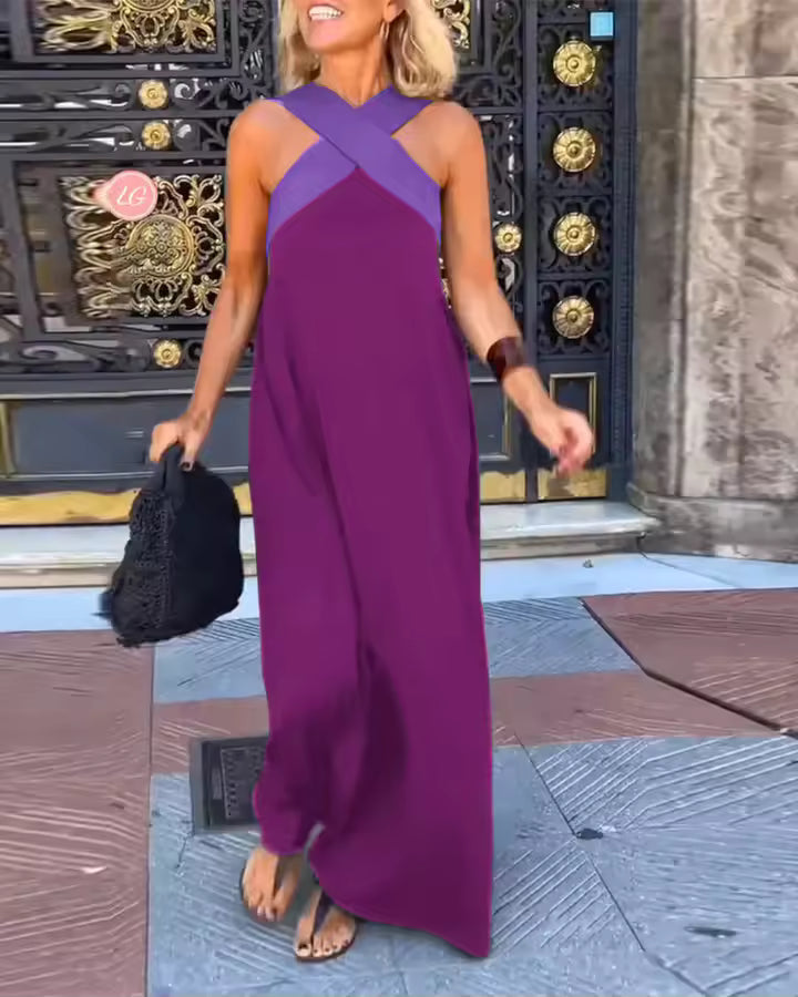 Carolina | Vintage Hollow Shoulder Maxi Dress