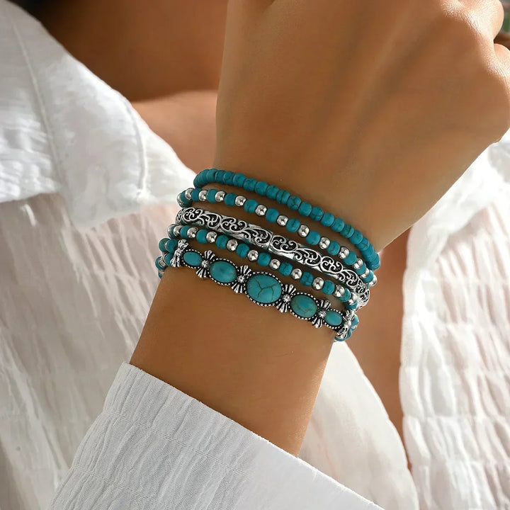 Pauline | Stylish Boho Turquoise Beads Bracelets