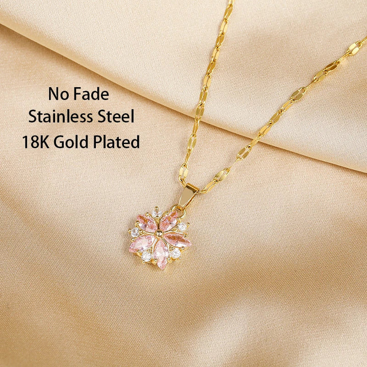 Sandra | Elegant Sakura Rose Necklace
