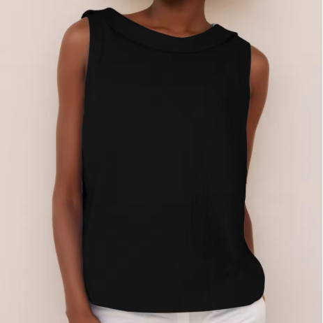 Harlow | Casual Sleeveless Roll Collar Top