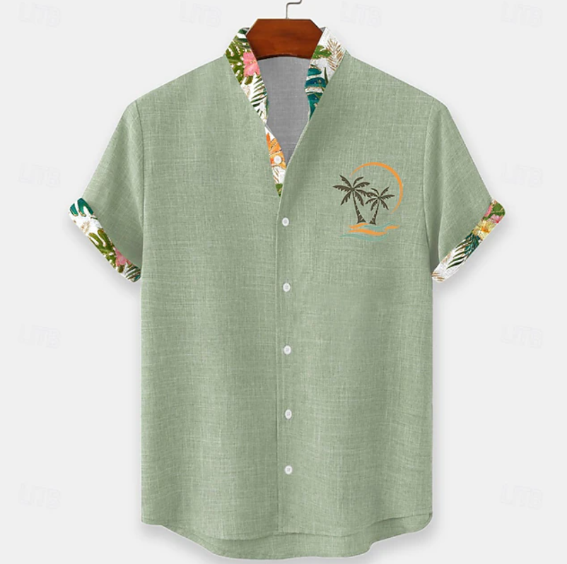 Bennett | Palm Embroidery Short Sleeve Shirt