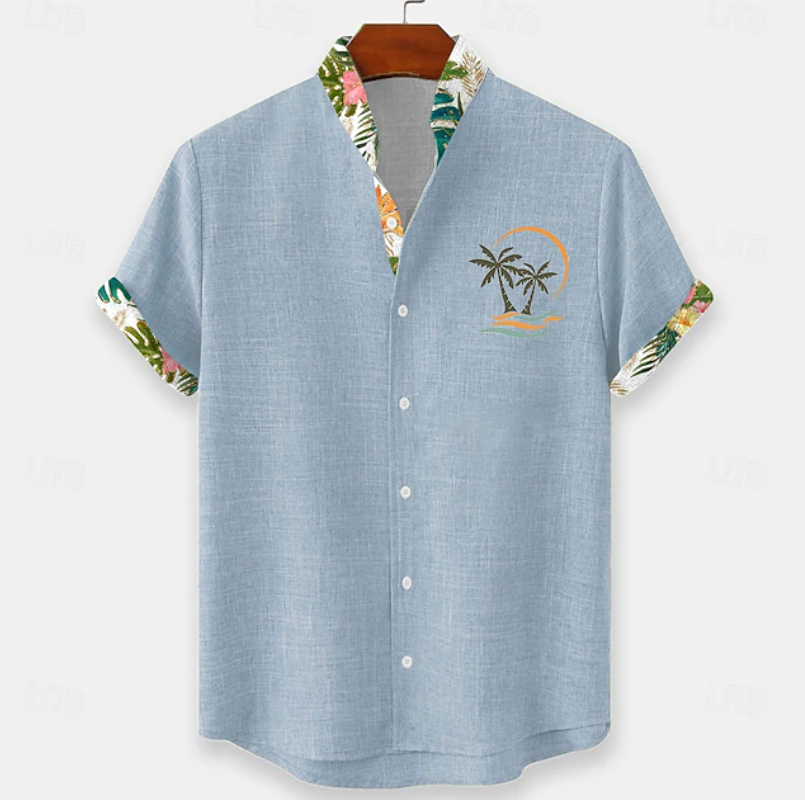 Bennett | Palm Embroidery Short Sleeve Shirt