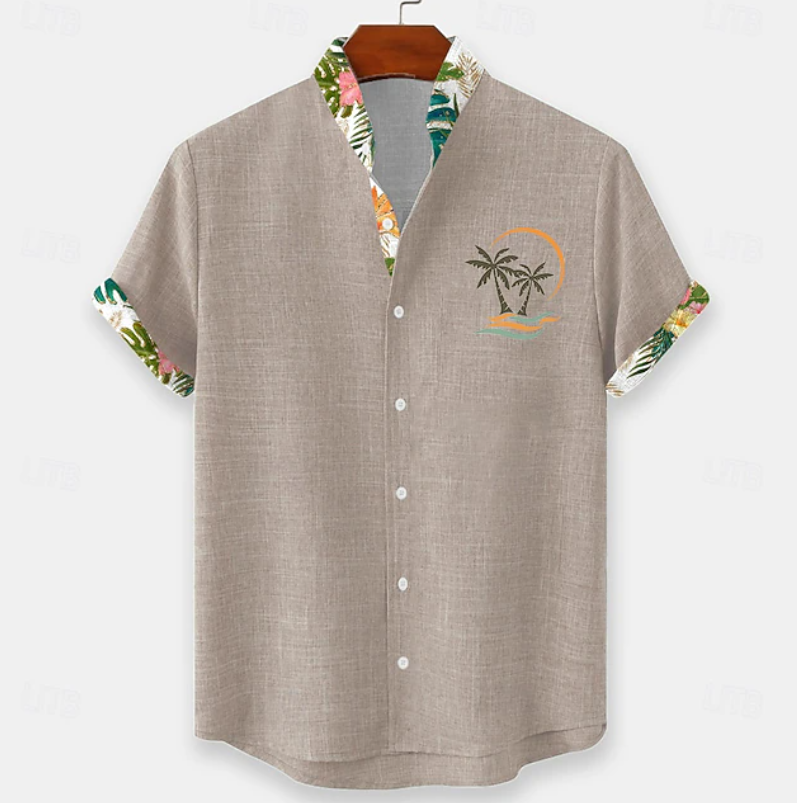 Bennett | Palm Embroidery Short Sleeve Shirt