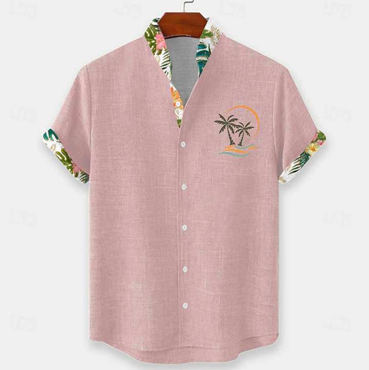 Bennett | Palm Embroidery Short Sleeve Shirt