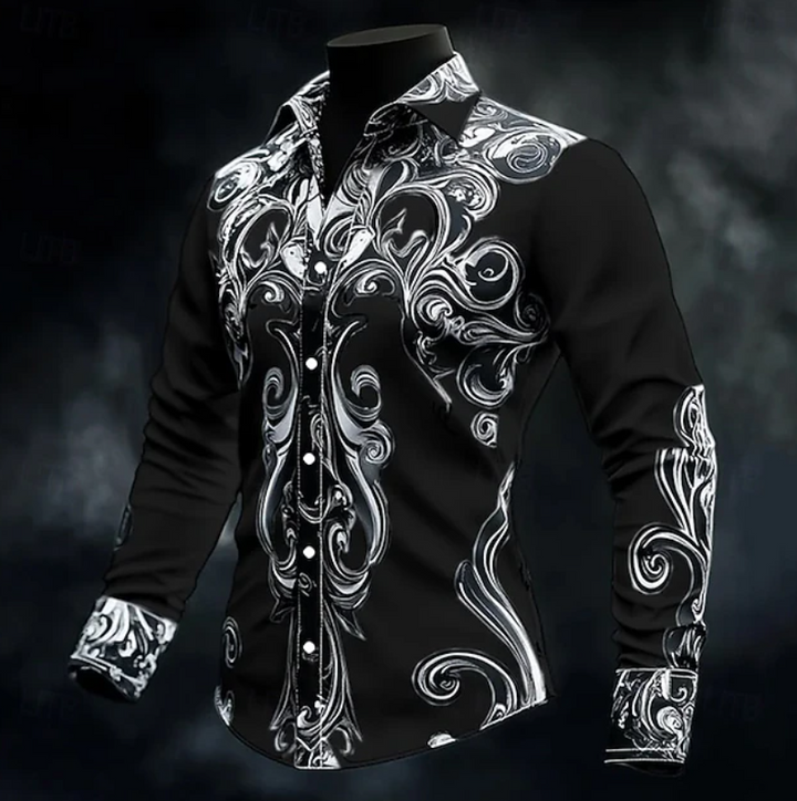 Adrian | Ornate Print Long Sleeve Shirt