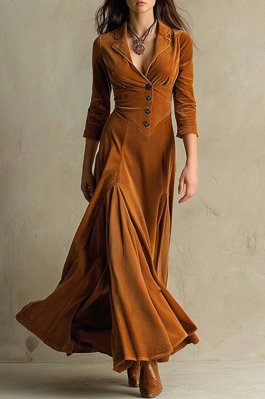 Anna | Elegant V-Neck Maxi Dress