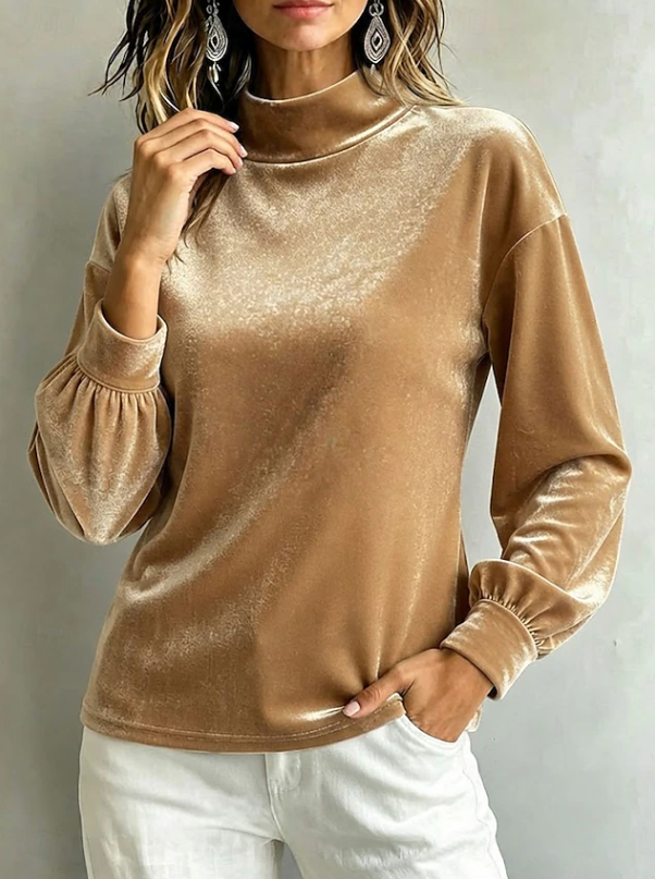 Victoria | Velvet High Neck Blouse