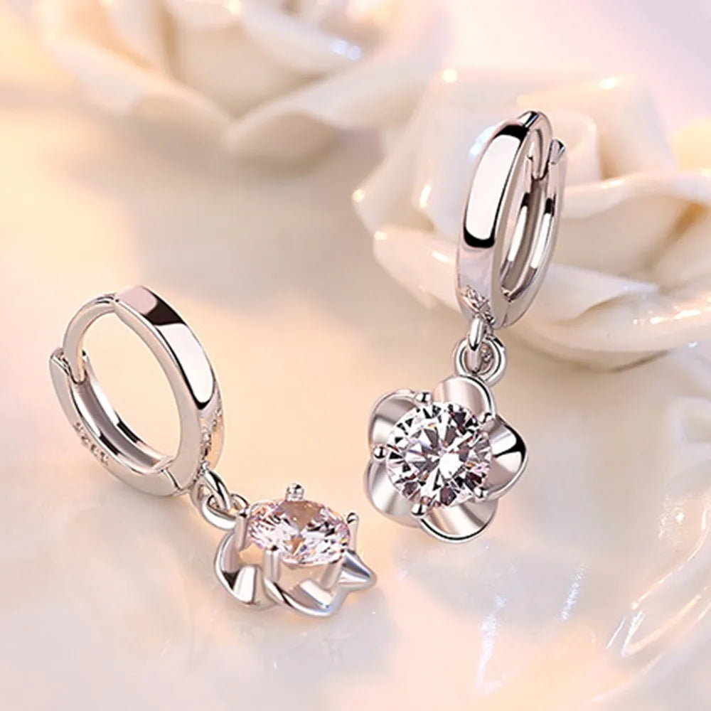 Bethany | Elegant Round and White Zircon Earrings