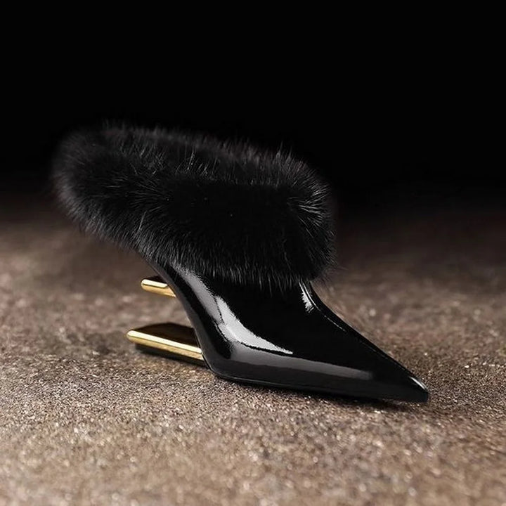 Beverly | Elegant Furry Pointed Heels