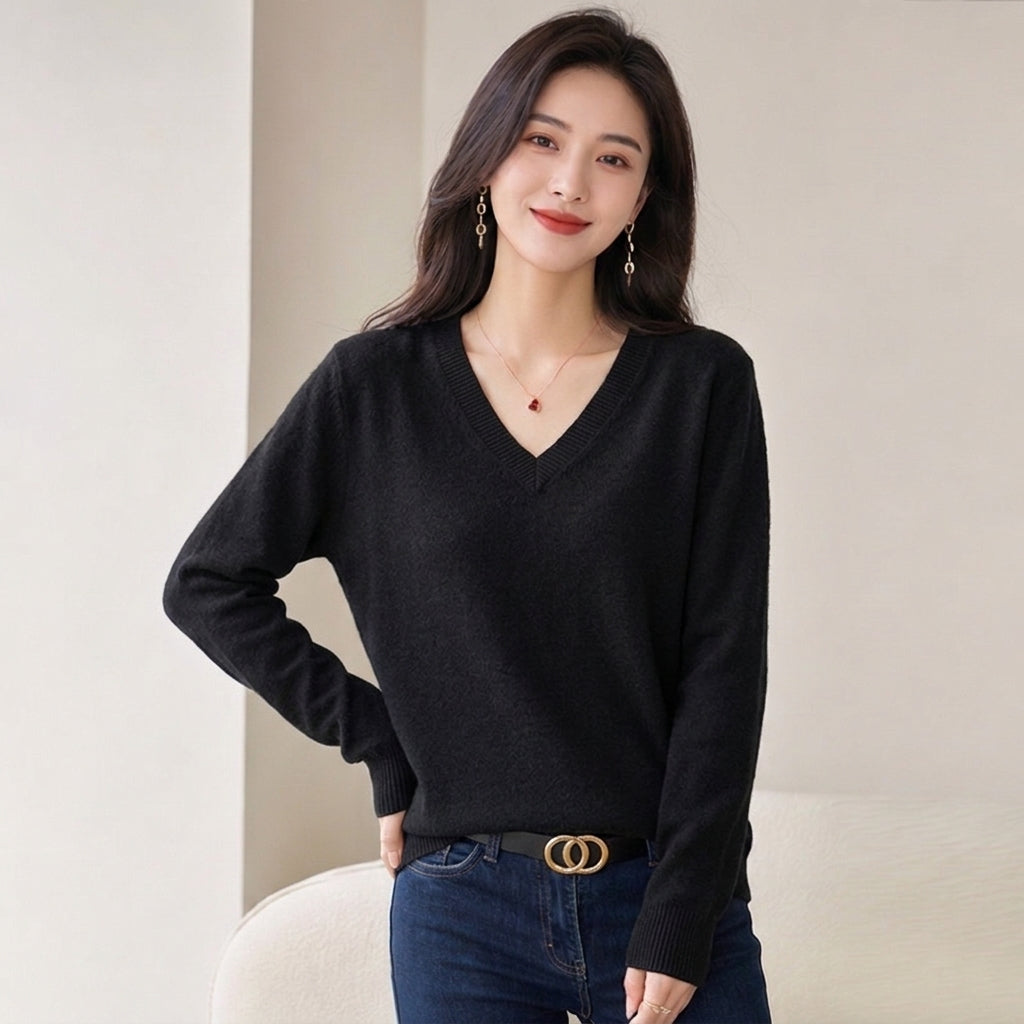 Selene | Soft V-Neck Jumper