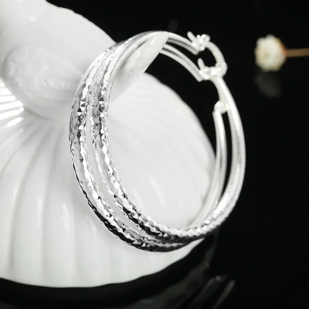 Tonya | Classic Retro Silver Long Earrings