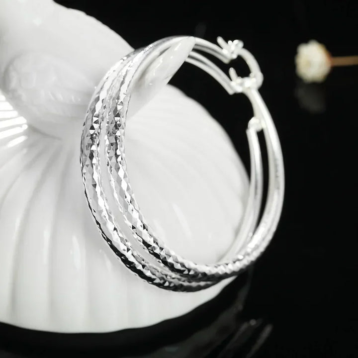 Tonya | Classic Retro Silver Long Earrings
