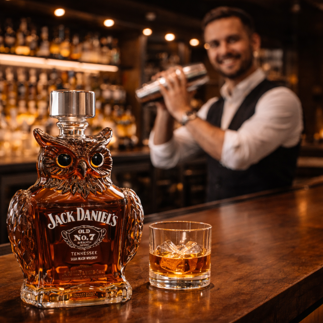 Lance | Whisky Bottle Owl Design
