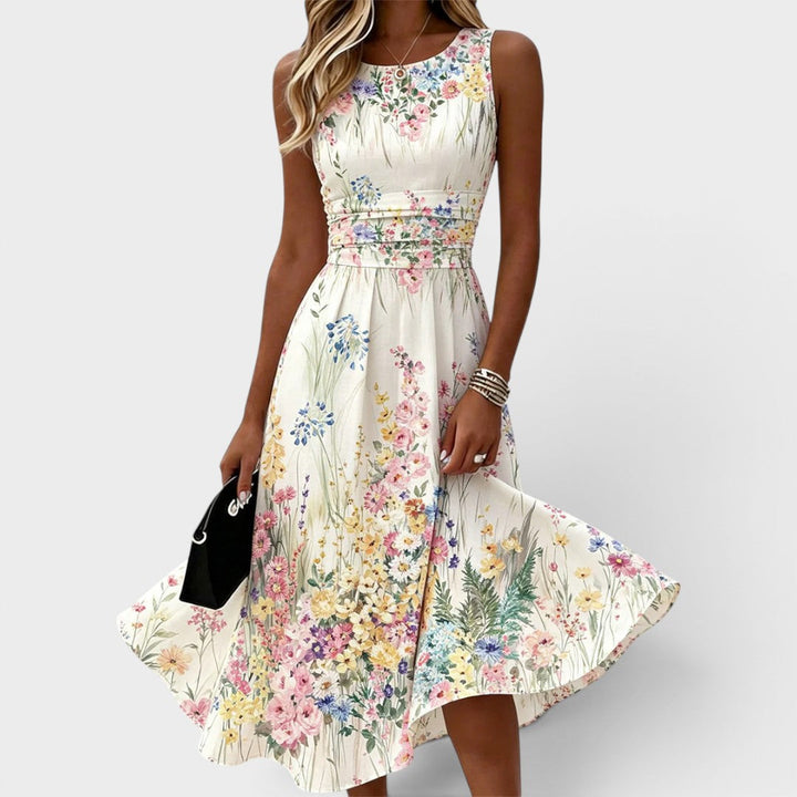 Marielle | Sleeveless Floral Midi Dress