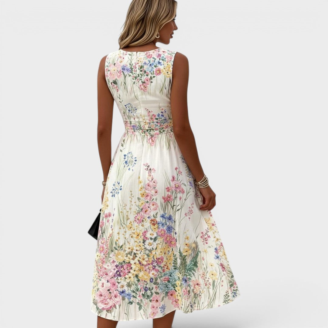 Marielle | Sleeveless Floral Midi Dress