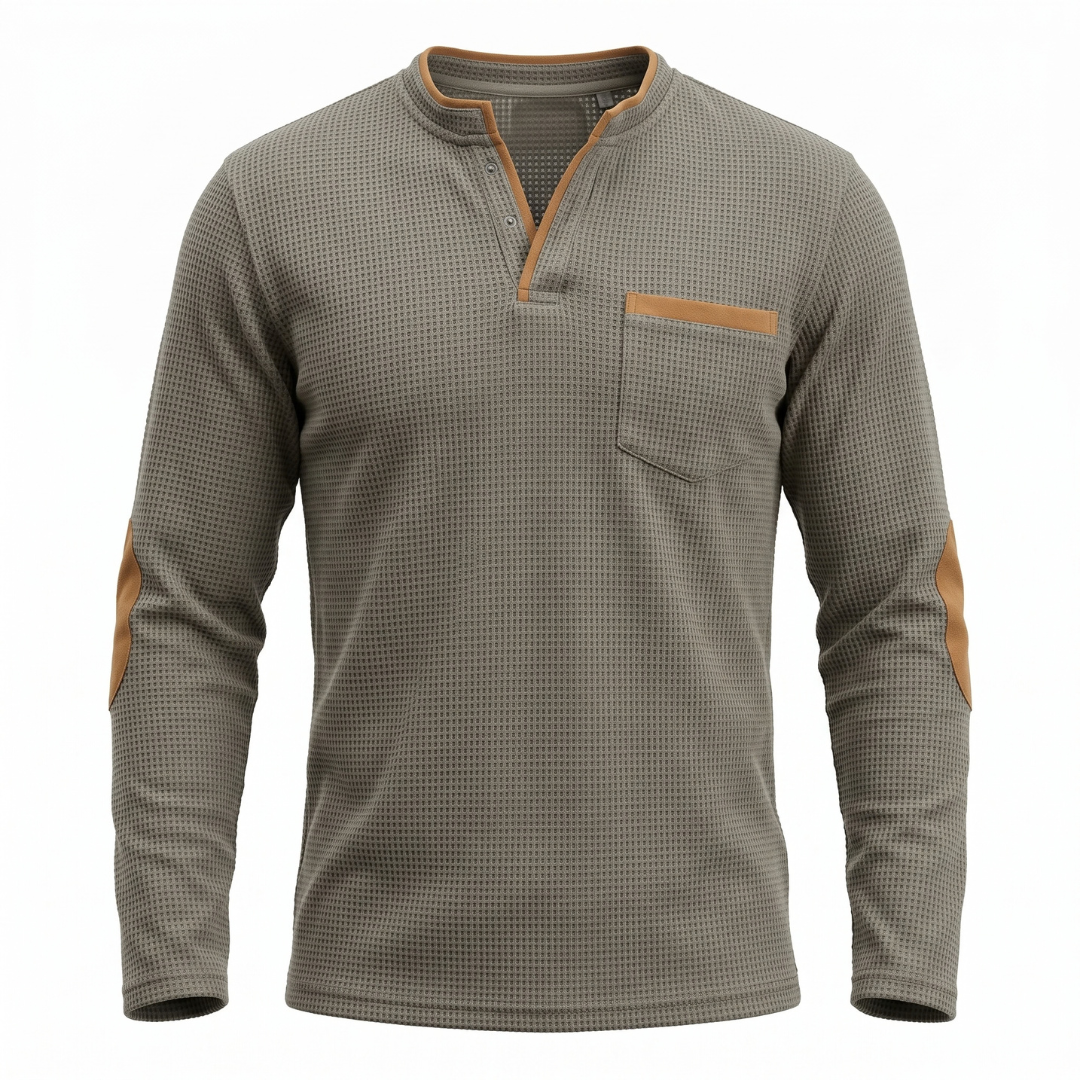 Russell | Textured Waffle Henley Shirt