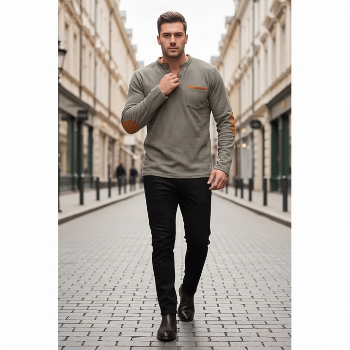 Russell | Textured Waffle Henley Shirt