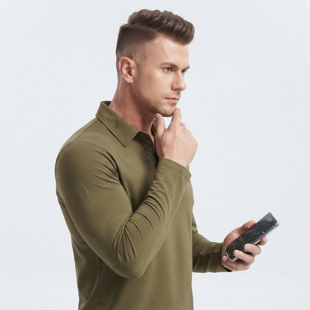 Travis Owen | Stylish Premium Long-Sleeve Polo