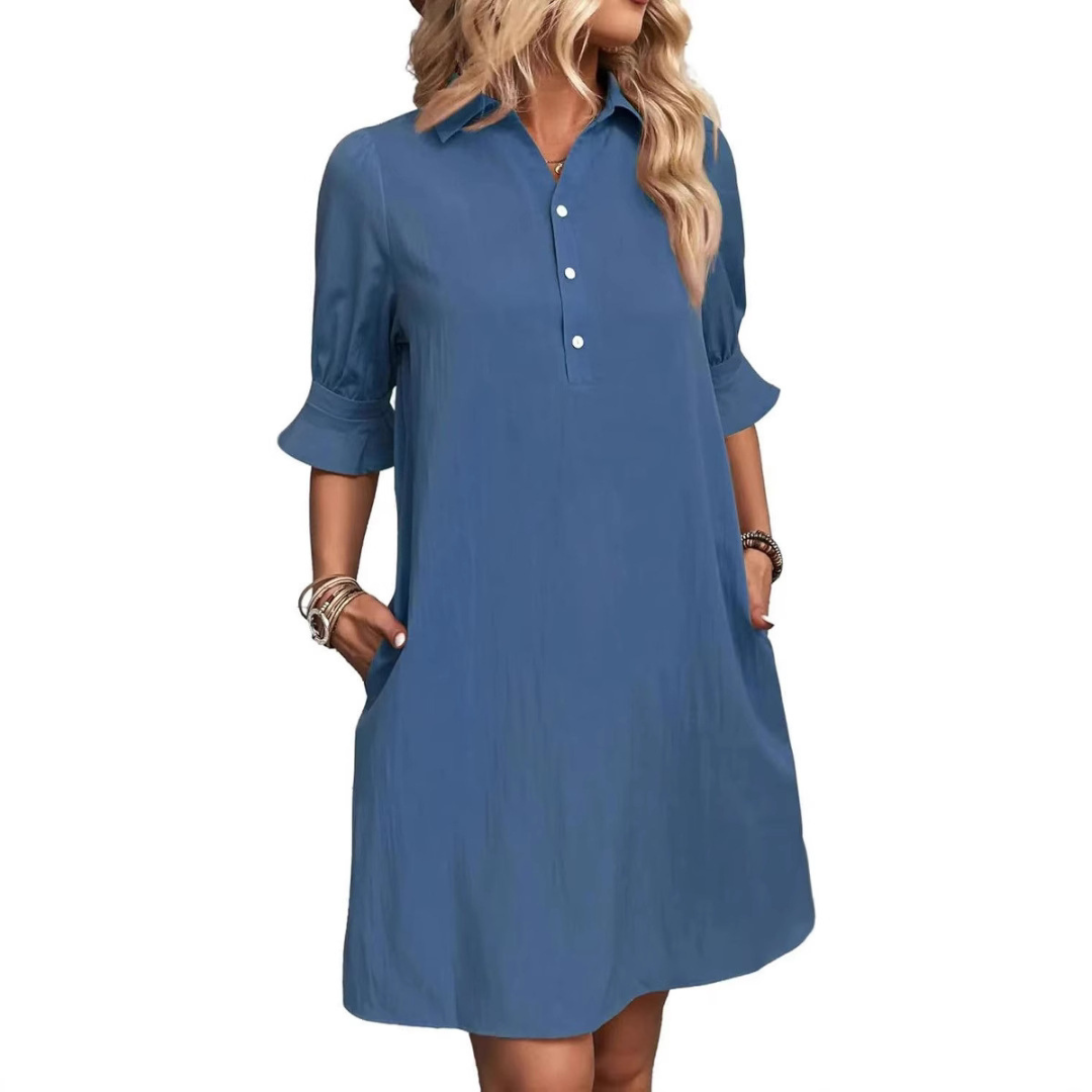 Fiona | Casual Button Down Shirt Dress