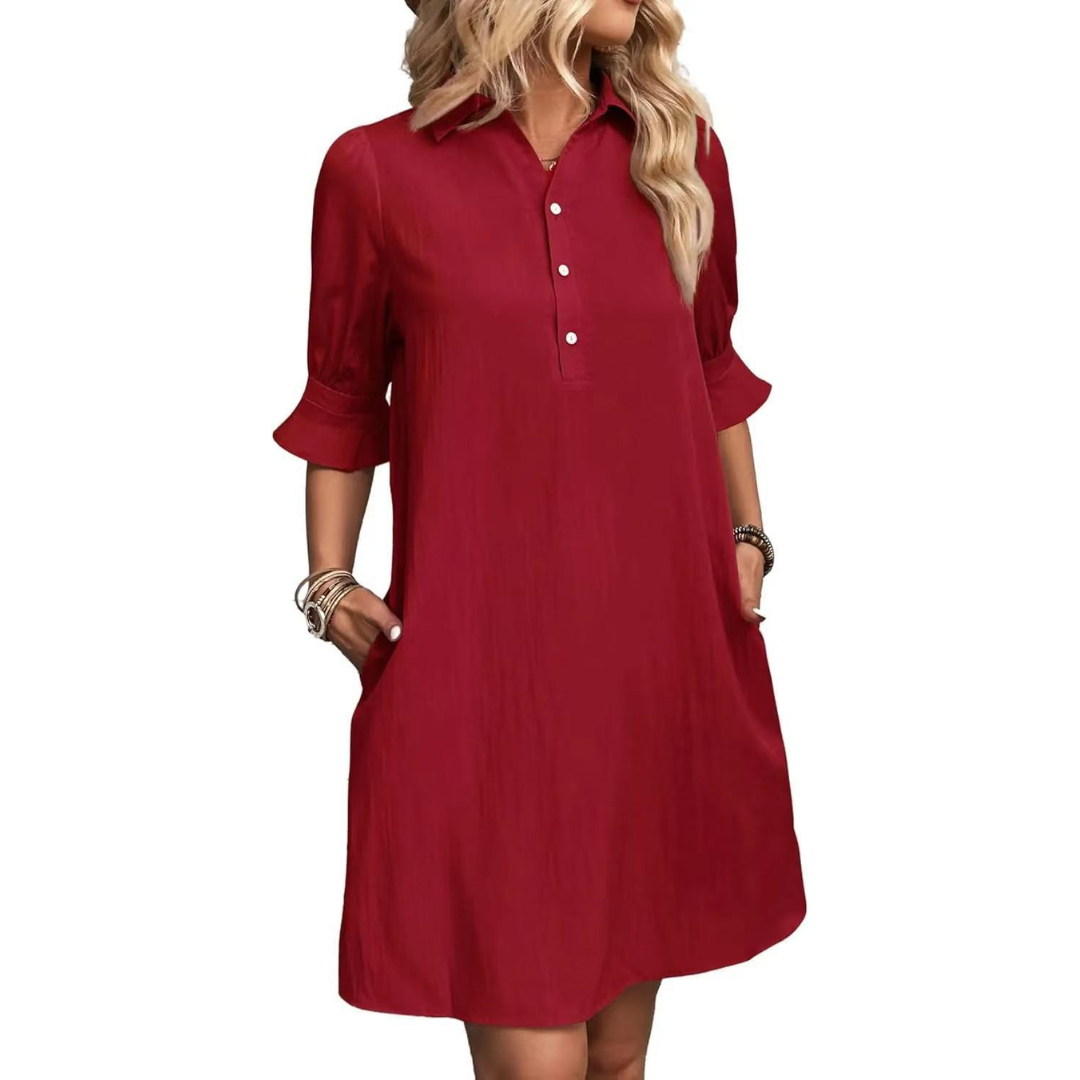 Fiona | Casual Button Down Shirt Dress
