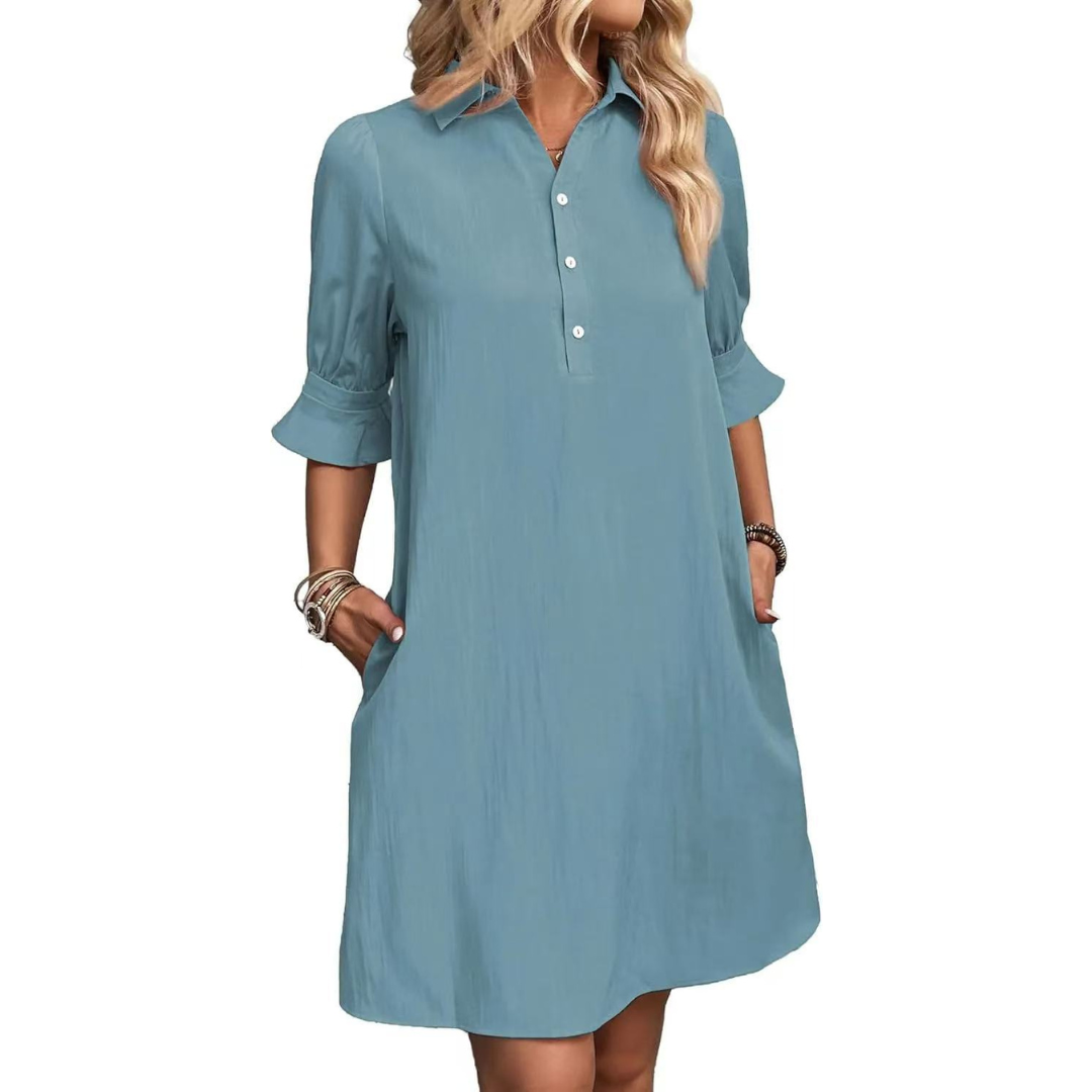 Fiona | Casual Button Down Shirt Dress