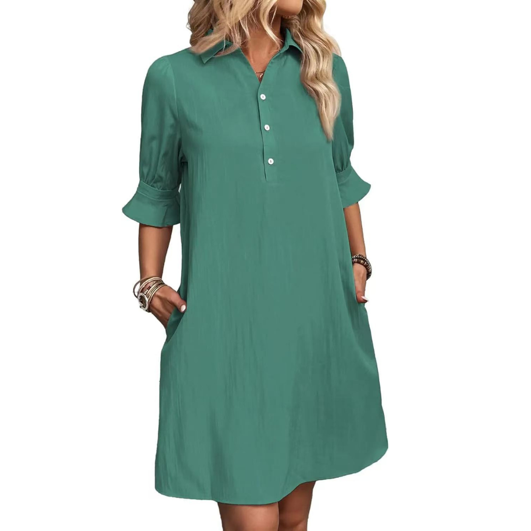 Fiona | Casual Button Down Shirt Dress