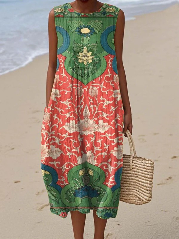 Irish | Classic Bohemian Sleeveless Midi Dress
