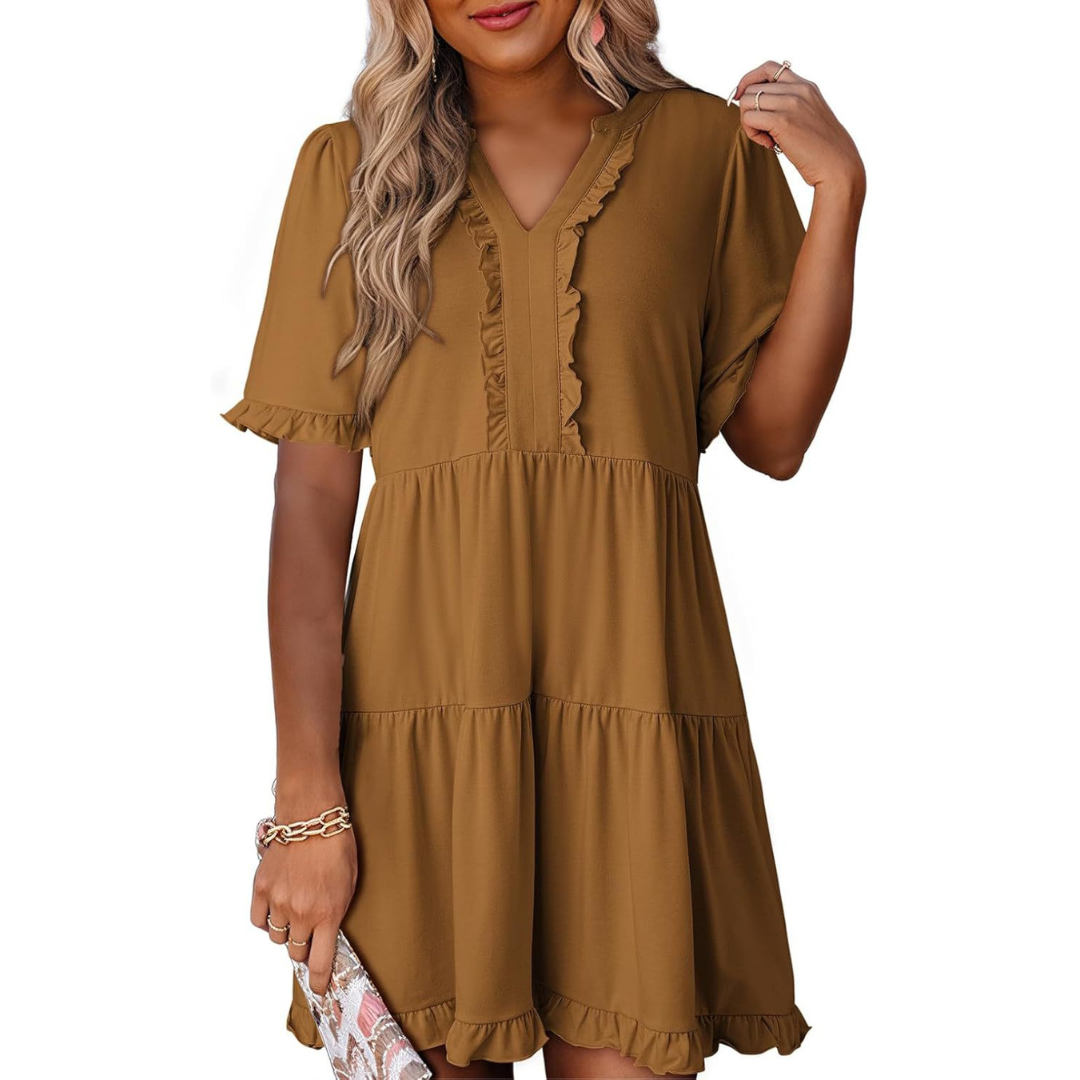 Shiela | Casual V-Neck Mini Dress