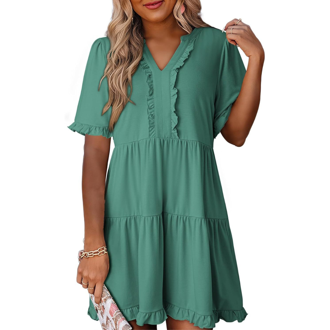 Shiela | Casual V-Neck Mini Dress