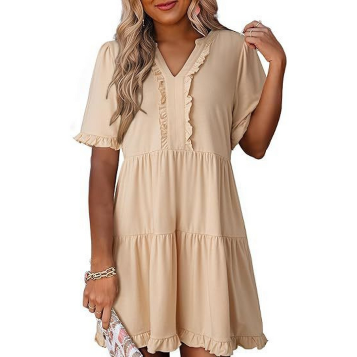 Shiela | Casual V-Neck Mini Dress