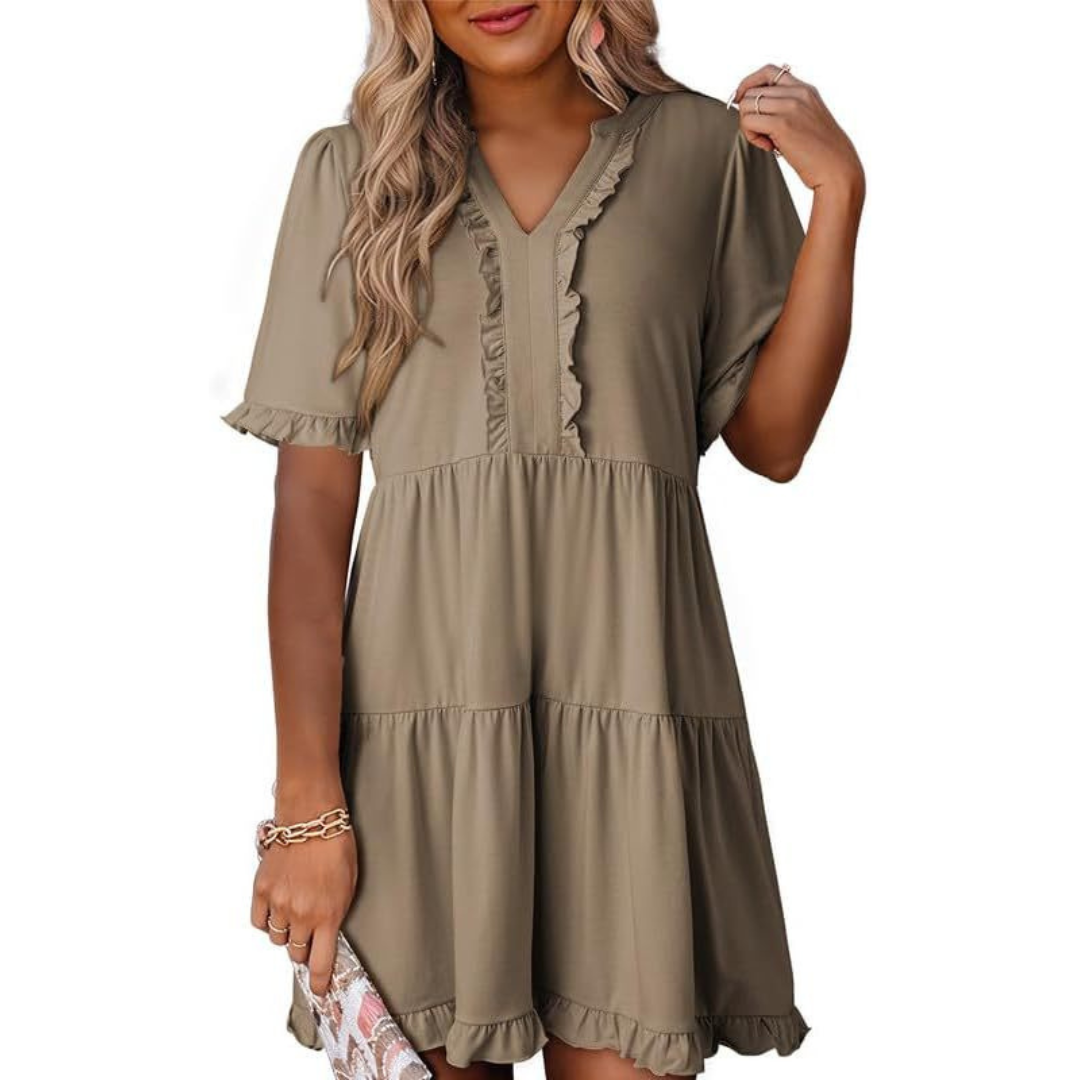 Shiela | Casual V-Neck Mini Dress