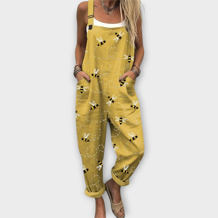 Noelle | Retro Elegant Floral Print Jumpsuit