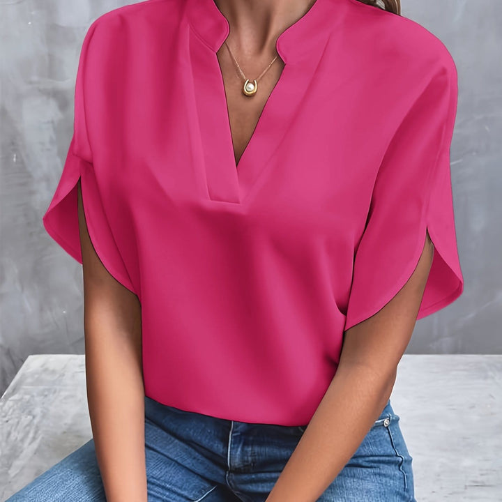 Nicole | Elegant Draped V-Neck Blouse
