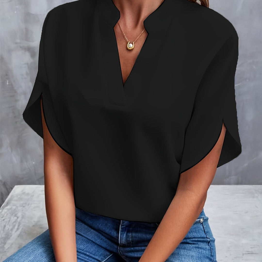 Nicole | Elegant Draped V-Neck Blouse