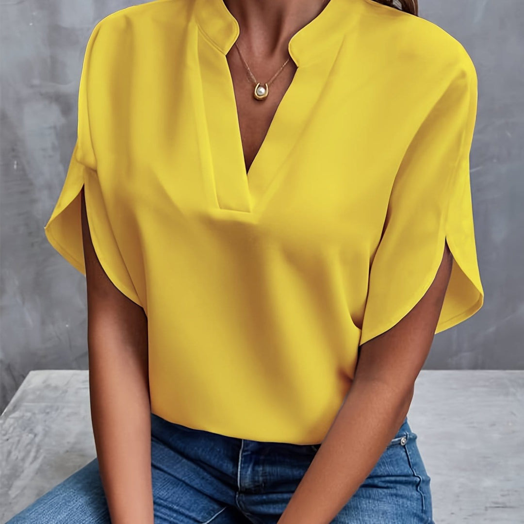 Nicole | Elegant Draped V-Neck Blouse