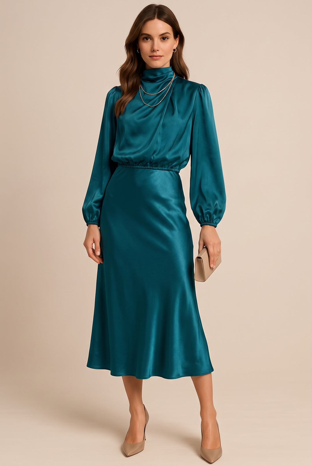 Winona | High-Waist Elegant Midi Dress