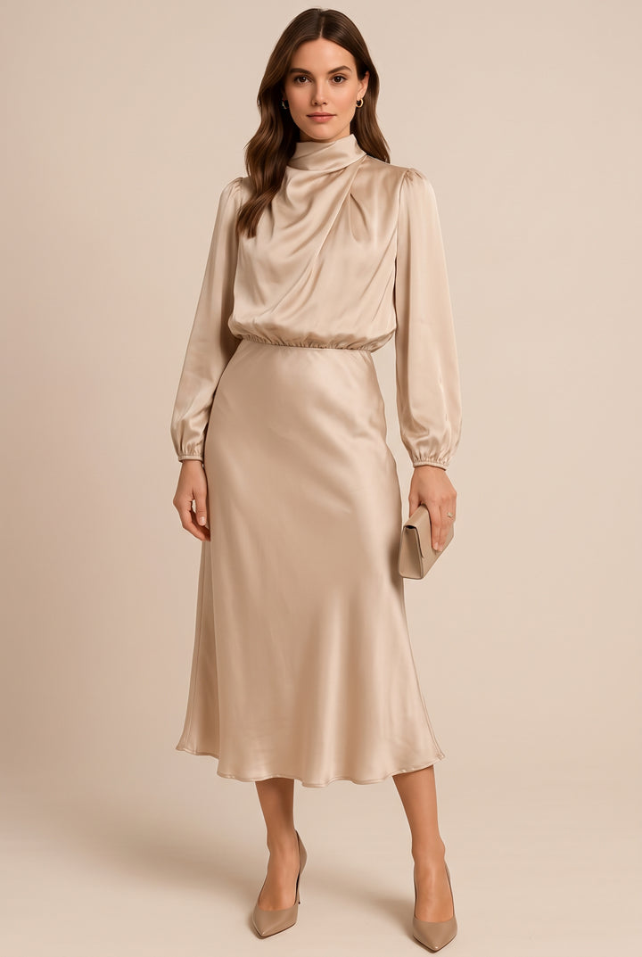Winona | High-Waist Elegant Midi Dress