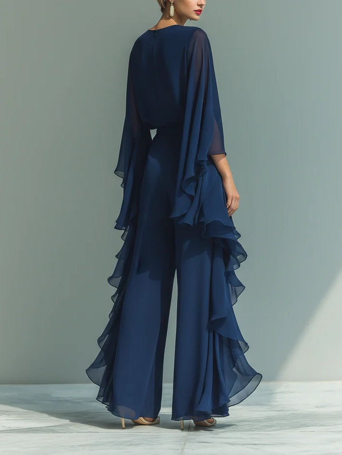 Rosanna | Flowing Cape-Sleeve Two-Piece Set