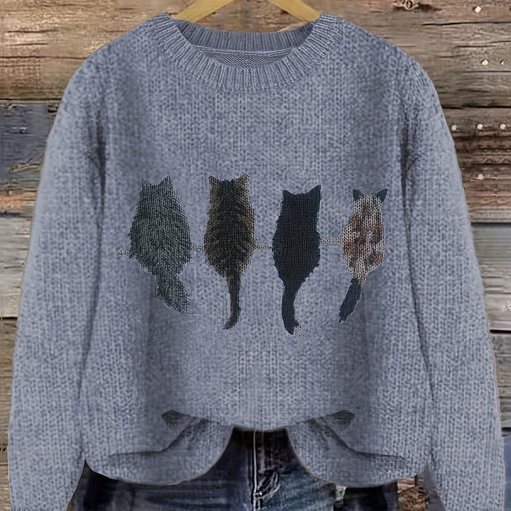 Tamara | Cozy Cat-Print Jumper