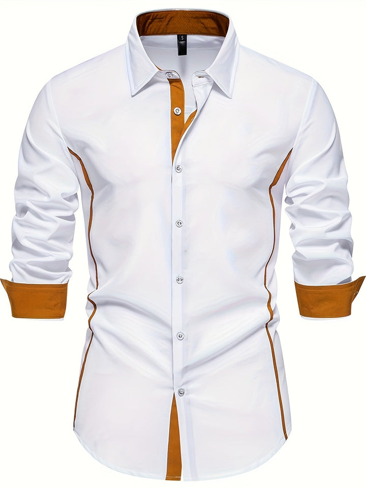 Anthony | Contrast Trim Button-Up Shirt