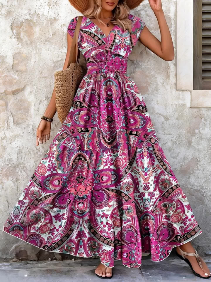 Roberta | Bohemian Paisley Maxi Dress