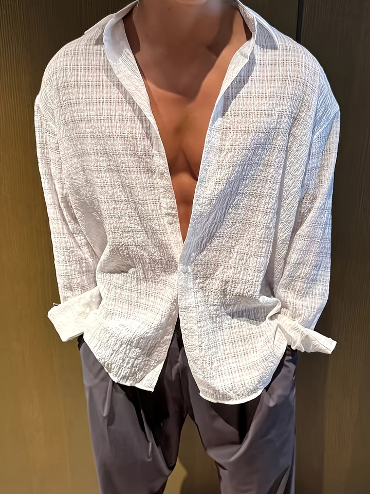 Rafael | Relaxed Textured Long-Sleeve Shirt