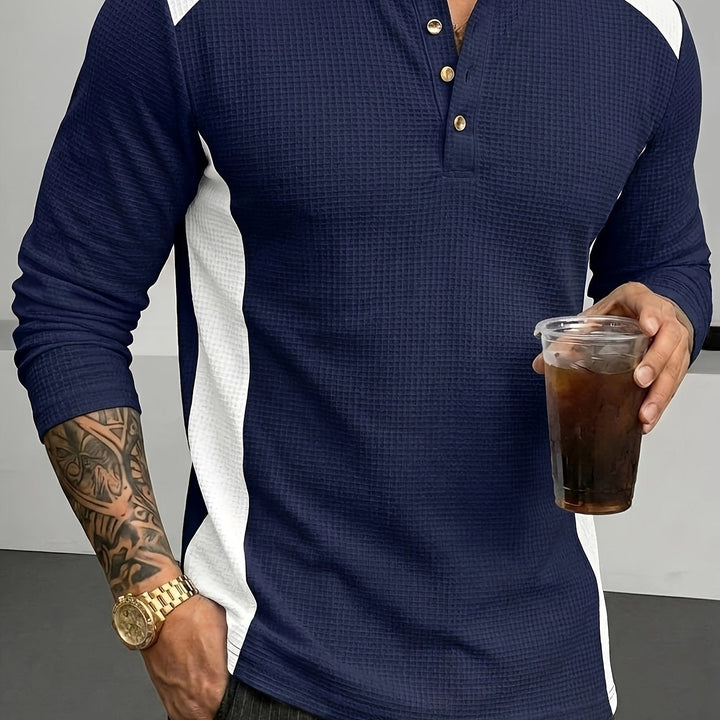 Curtis | Textured Long-Sleeve Henley