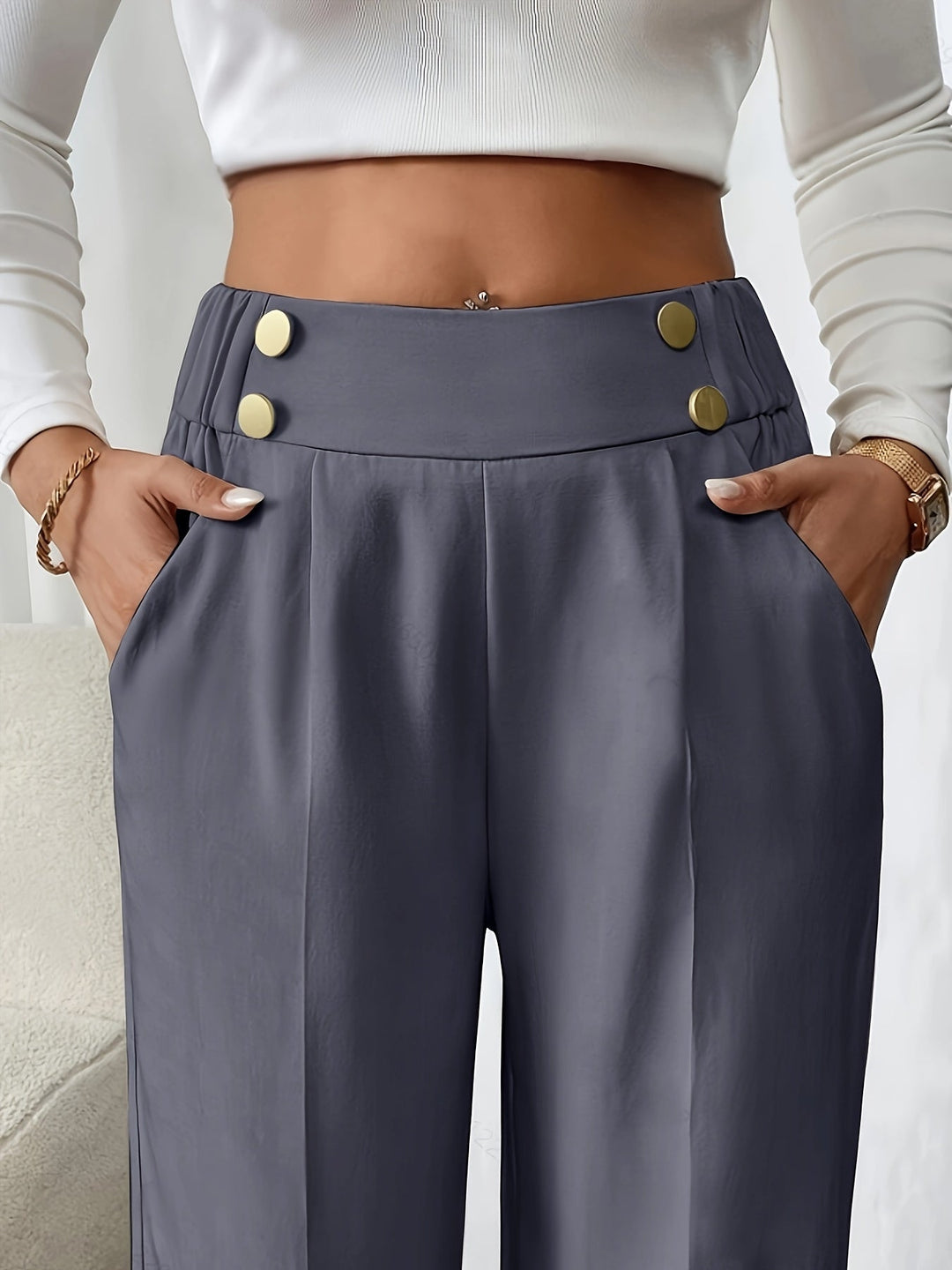 Lydia | Tailored High-Waist Wide-Leg Trousers