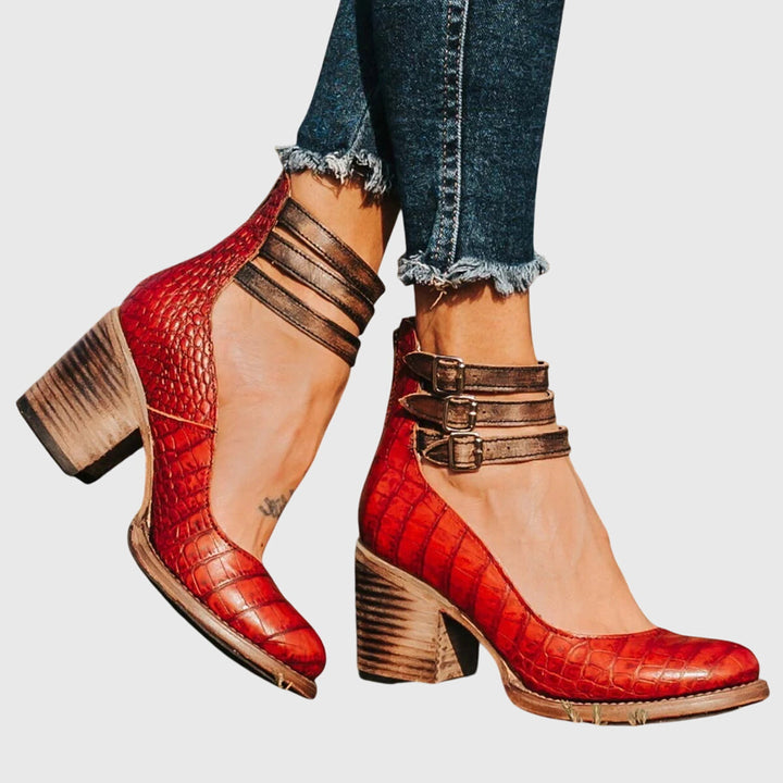 Hannah | Elegant Triple Ankle Strap Heels