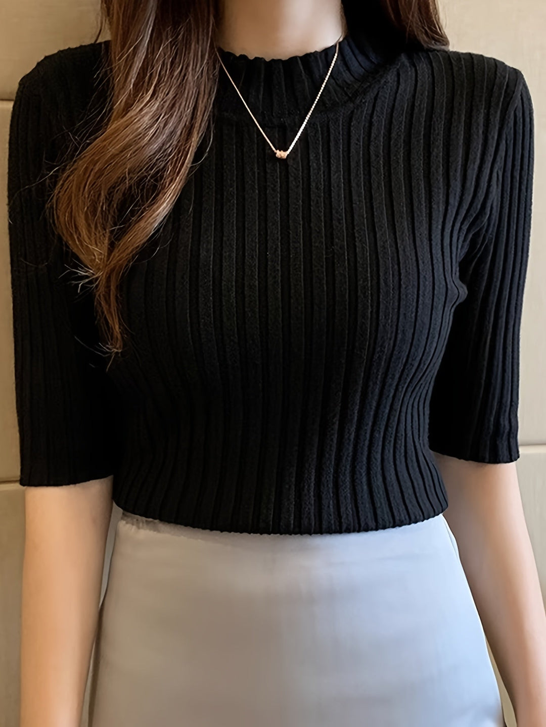 Verity | Ribbed Mock-Neck Top