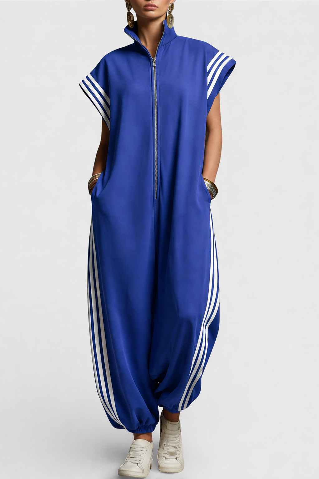 Valentina | Stylish Sleeveless Zip Neck Jumpsuit