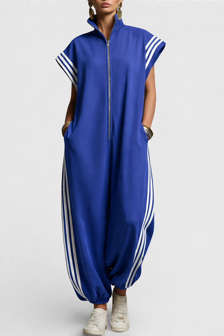 Valentina | Stylish Sleeveless Zip Neck Jumpsuit