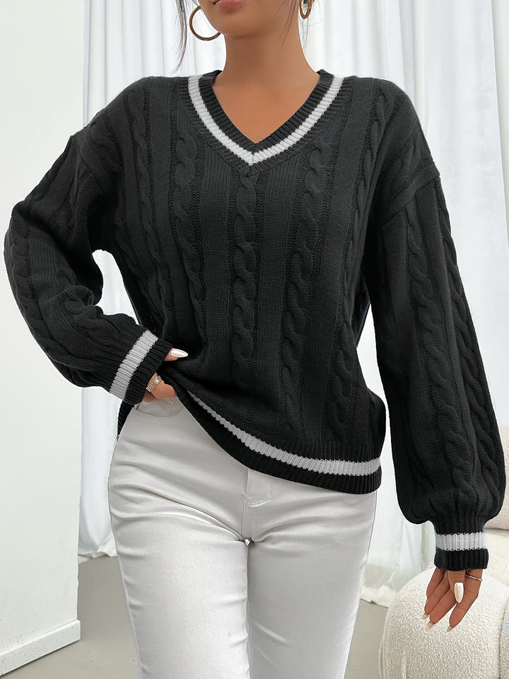 Camryn | Cable-Knit V-Neck Jumper