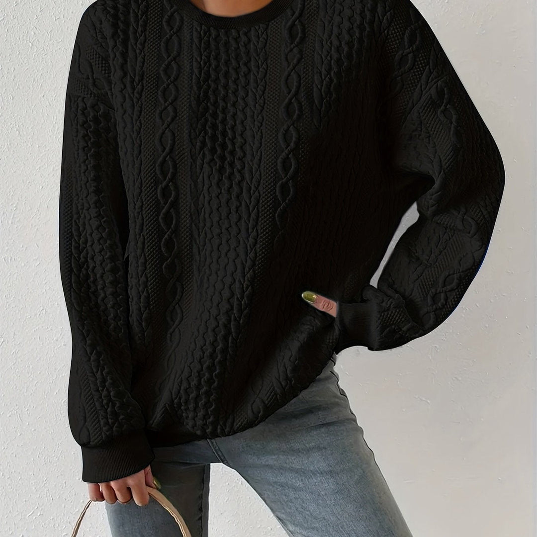 Joyce | Textured Cable-Knit Sweatshirt